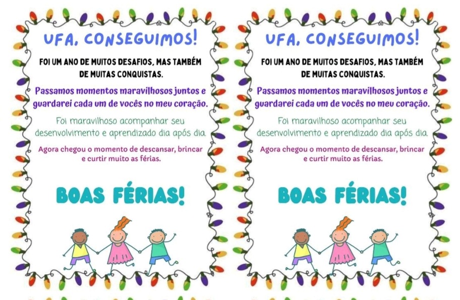 Cartão natal/férias alunos
