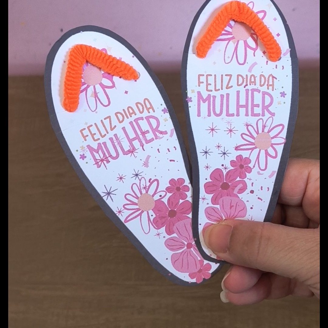 Tag chinelo/elástico cabelo dia da mulher