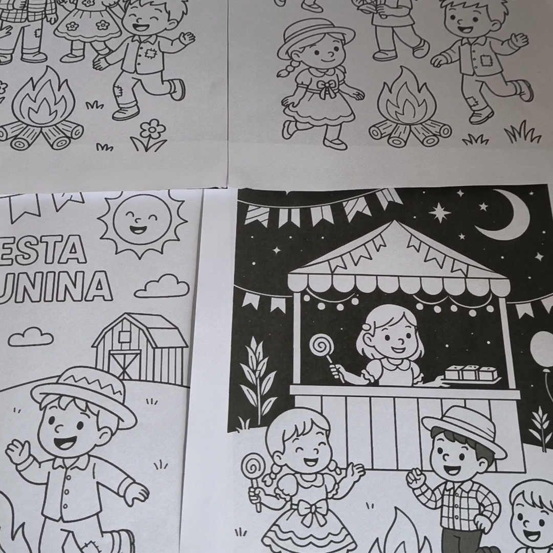 Desenhos juninos para colorir