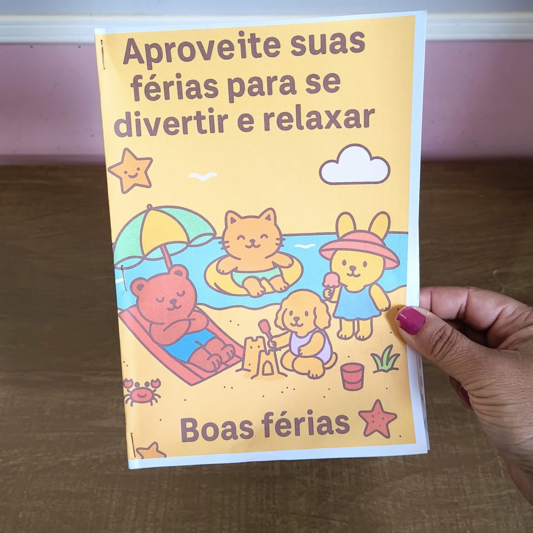 Livrinho colorir férias