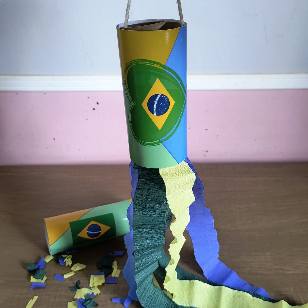 Pipa de mão e lança confete Independência do Brasil