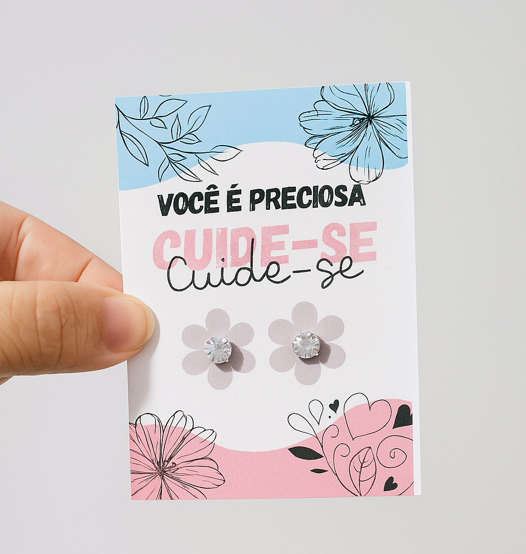 Card brinco Outubro Rosa