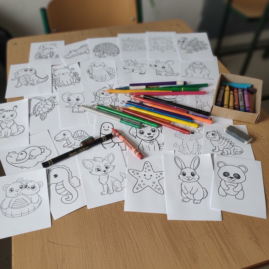 100 desenhos de animais para colorir
