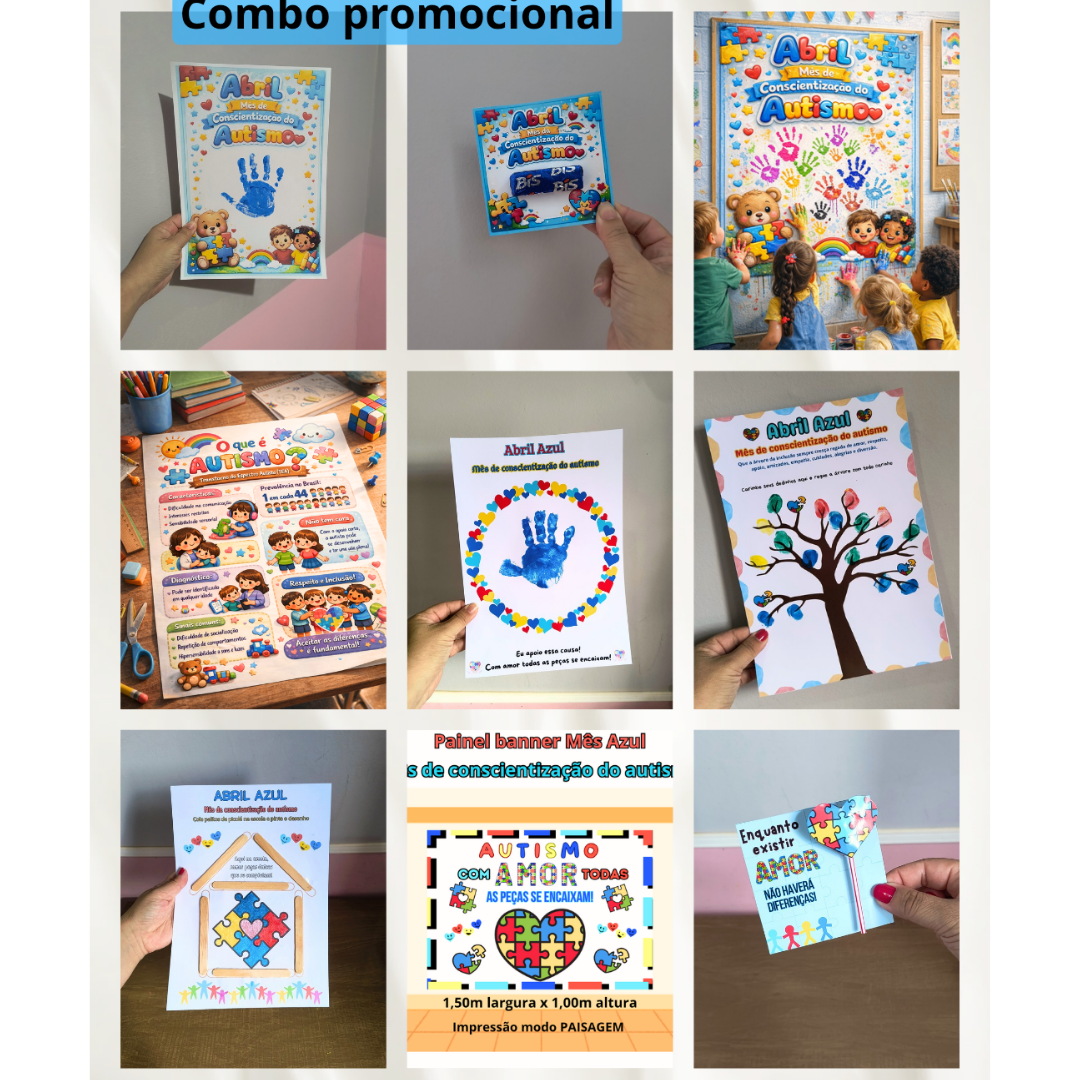 Combo promocional Dia da Conscientização do Autismo