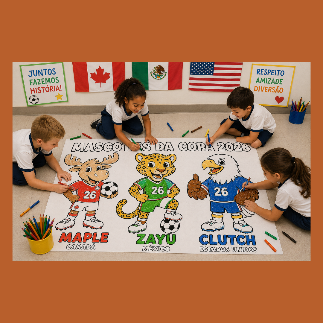 Cartaz + A4 mascotes Copa 2026