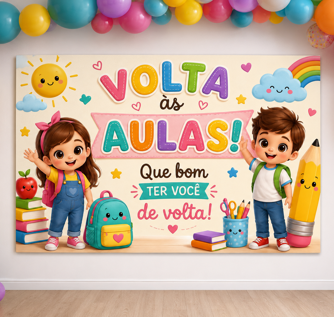Painel horizontal volta às aulas