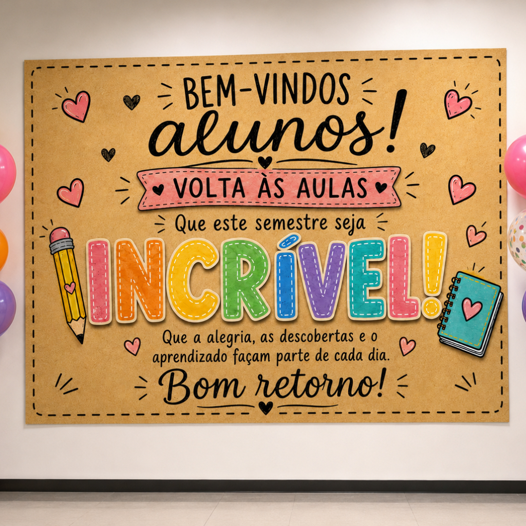 Painel volta às aulas alunos