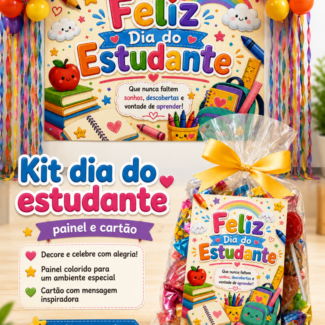 Painel + cartão dia do estudante