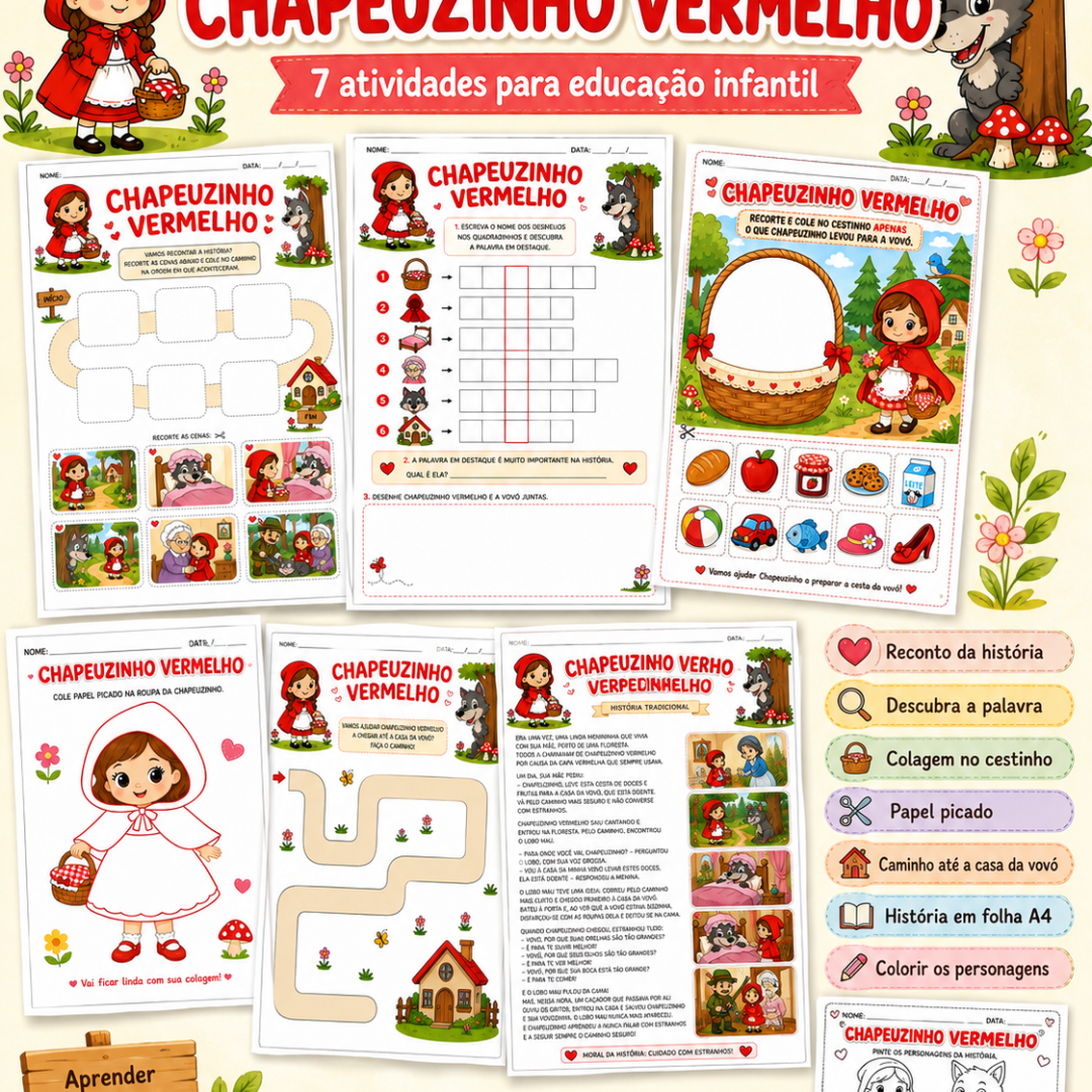 Kit chapeuzinho vermelho