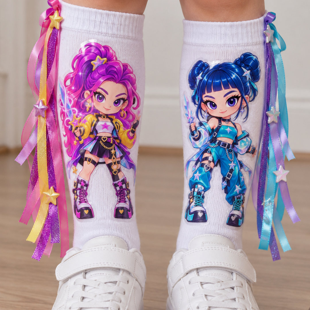 Meia maluca inspiração Guerreiras do Kpop